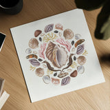 Ocean Mandala III by Wild Apple Portfolio. Shown as a detailed flat fine art print, highlighting archival giclee quality. Available as an archival giclee rolled canvas, fine art paper, or poster print. SKU 35807a.