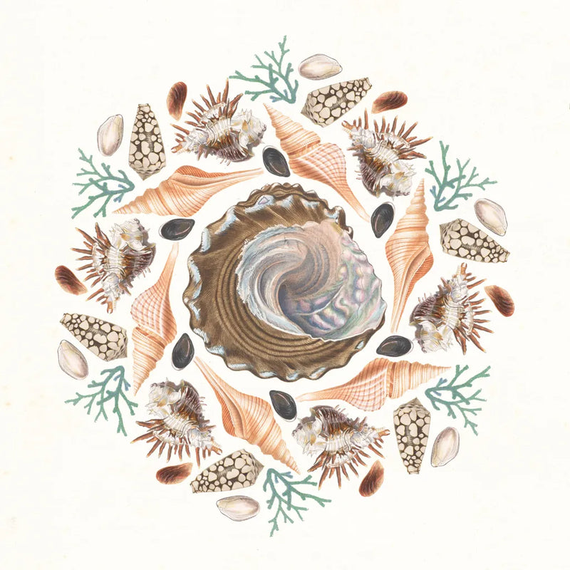 Ocean Mandala IV by Wild Apple Portfolio. SKU 35808a. Archival Giclee Fine art print for wall decor.