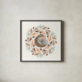 Ocean Mandala IV by Wild Apple Portfolio. Shown in a sleek black glass frame for a contemporary gallery look. Available as an archival giclee rolled canvas, fine art paper, or poster print. SKU 35808a.