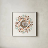 Ocean Mandala IV by Wild Apple Portfolio. Shown in a crisp white glass frame for a clean and minimalist style. Available as an archival giclee rolled canvas, fine art paper, or poster print. SKU 35808a.