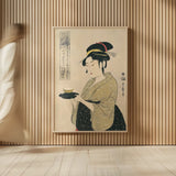 Okita of the Tea House by Wild Apple Portfolio. shown as over sized large wall art. Available as an archival giclee rolled canvas, fine art paper, or poster print. SKU 104938h.