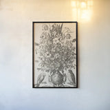 Old World Bouquet by Wild Apple Portfolio. shown as a paper print in a black flame. Available as a archival giclee rolled canvas, fine art paper, or poster print. SKU 104856h.