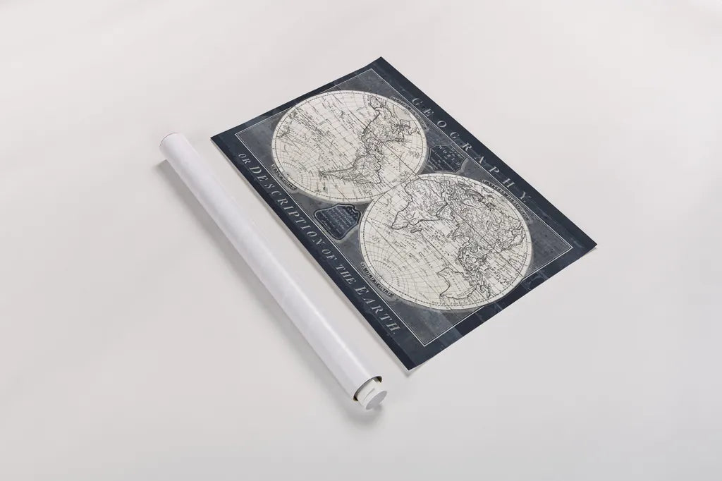 Old World Globe by Wild Apple Portfolio. shown as a rolled paper print. Available as archival giclee rolled canvas, fine art paper, or poster print. SKU 39698i.