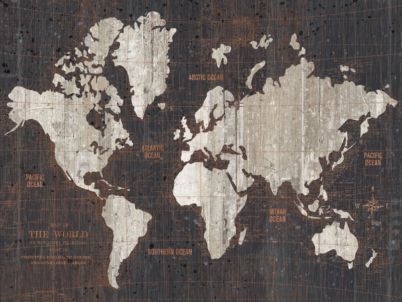 Old World Map Dark Neutral Crop by Wild Apple Portfolio