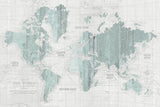 Old World Map Mint Gray by Wild Apple Portfolio. SKU 41813i. Archival Giclee Fine art print for wall decor.