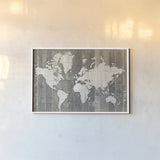 Old World Map Neutral by Wild Apple Portfolio. shown as a paper print in a white frame. Available as a archival giclee rolled canvas, fine art paper, or poster print. SKU 41811i.