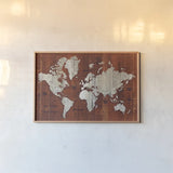 Old World Map Rust by Wild Apple Portfolio. shown as a paper print in a natural frame. Available as a archival giclee rolled canvas, fine art paper, or poster print. SKU 69974i.