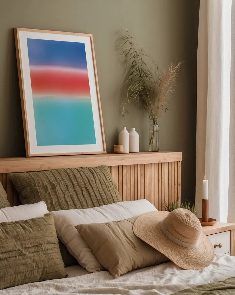 Ombre I by Wild Apple Portfolio. shown as a paper print in a natural frame. Available as a archival giclee rolled canvas, fine art paper, or poster print. SKU 80714h.