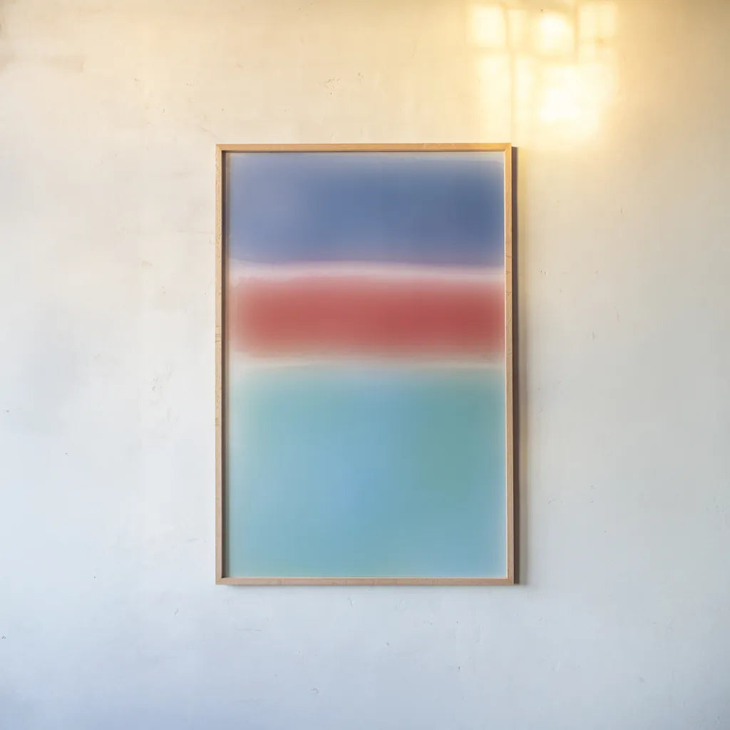 Ombre I by Wild Apple Portfolio. shown as a paper print in a natural frame. Available as a archival giclee rolled canvas, fine art paper, or poster print. SKU 80714h.