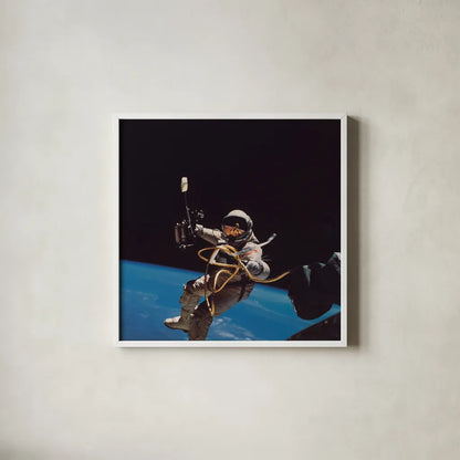 Orbit by Wild Apple Portfolio. Shown in a crisp white glass frame for a clean and minimalist style. Available as an archival giclee rolled canvas, fine art paper, or poster print. SKU 84534a.