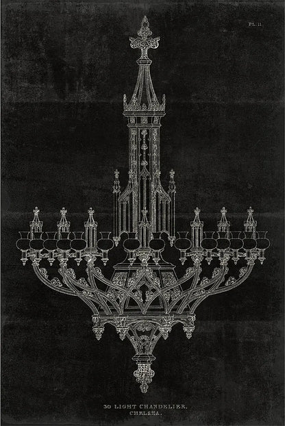 Ornamental Metal Work Chandelier by Wild Apple Portfolio. SKU 21373h. Archival Giclee Fine art print for wall decor.