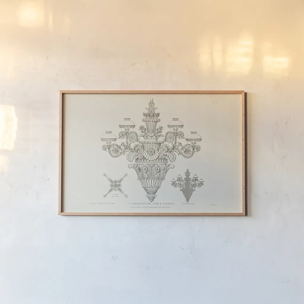 Ornamental Metal Work X Light by Wild Apple Portfolio. shown as a paper print in a natural frame. Available as a archival giclee rolled canvas, fine art paper, or poster print. SKU 42715i.