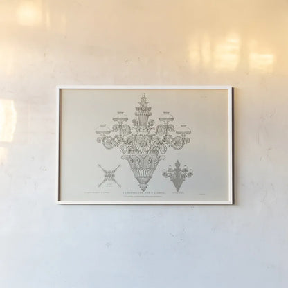 Ornamental Metal Work X Light by Wild Apple Portfolio. shown as a paper print in a white frame. Available as a archival giclee rolled canvas, fine art paper, or poster print. SKU 42715i.