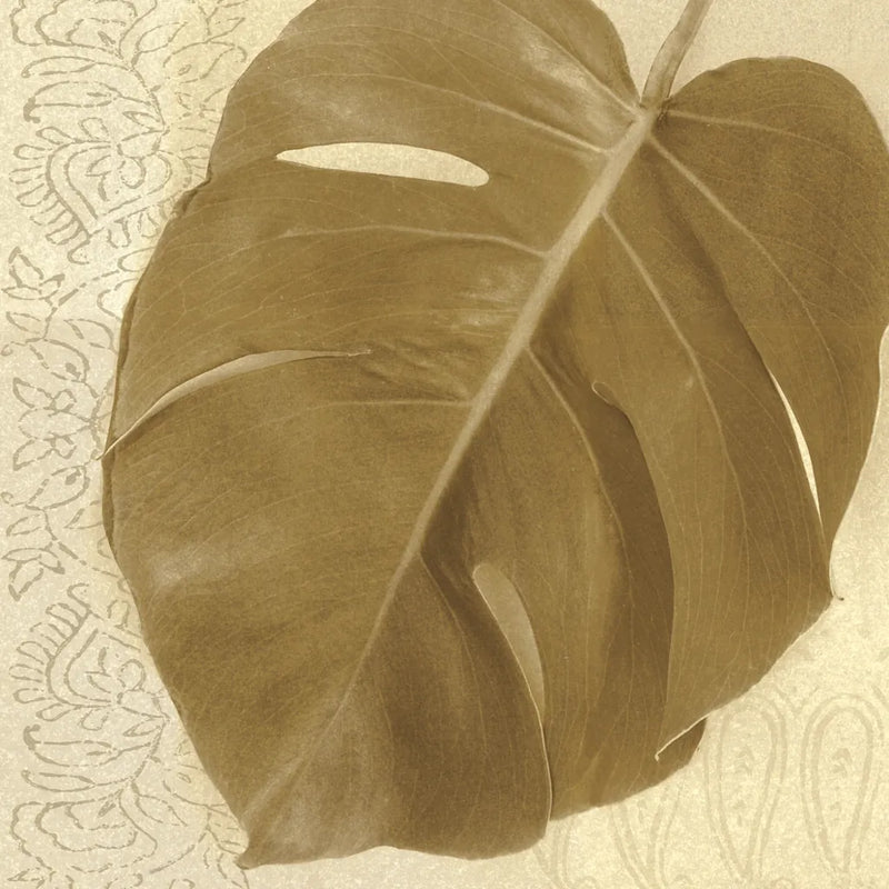 Ornate Monstera Leaf I by Wild Apple Portfolio. SKU 37203a. Archival Giclee Fine art print for wall decor.
