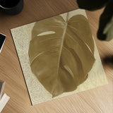 Ornate Monstera Leaf I by Wild Apple Portfolio. Shown as a detailed flat fine art print, highlighting archival giclee quality. Available as an archival giclee rolled canvas, fine art paper, or poster print. SKU 37203a.