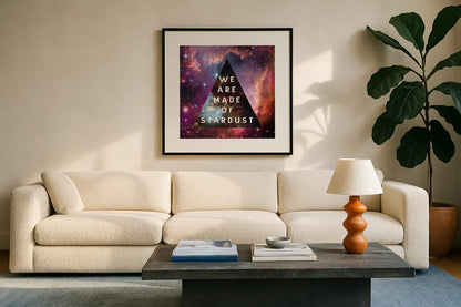 Out of this World IV by Wild Apple Portfolio. Displayed in a glass frame with matte in a clean modern living room. Available as an archival giclee rolled canvas, fine art paper, or poster print. SKU 49839a.