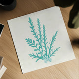 Pacific Sea Mosses III Aqua by Wild Apple Portfolio. Shown as a detailed flat fine art print, highlighting archival giclee quality. Available as an archival giclee rolled canvas, fine art paper, or poster print. SKU 55910a.