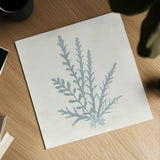 Pacific Sea Mosses III Blue by Wild Apple Portfolio. Shown as a detailed flat fine art print, highlighting archival giclee quality. Available as an archival giclee rolled canvas, fine art paper, or poster print. SKU 87175a.