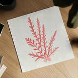 Pacific Sea Mosses III Coral by Wild Apple Portfolio. Shown as a detailed flat fine art print, highlighting archival giclee quality. Available as an archival giclee rolled canvas, fine art paper, or poster print. SKU 55906a.