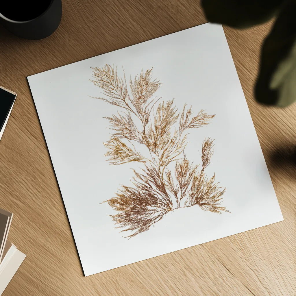 Pacific Sea Mosses X White Sq by Wild Apple Portfolio. Shown as a detailed flat fine art print, highlighting archival giclee quality. Available as an archival giclee rolled canvas, fine art paper, or poster print. SKU 51612a.