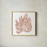 Pacific Sea Mosses XIV White Sq by Wild Apple Portfolio. Shown in a natural wood glass frame for a timeless modern aesthetic. Available as an archival giclee rolled canvas, fine art paper, or poster print. SKU 51614a.
