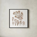 Pacific Sea Mosses XXI White Sq by Wild Apple Portfolio. Shown in a sleek black glass frame for a contemporary gallery look. Available as an archival giclee rolled canvas, fine art paper, or poster print. SKU 51619a.
