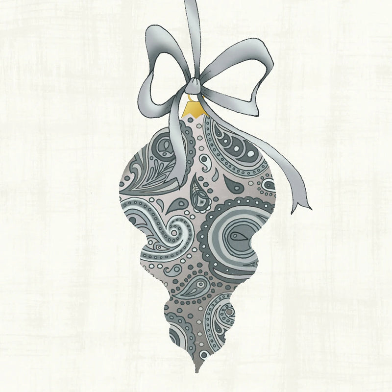 Paisley Ornament III Silver by Wild Apple Portfolio