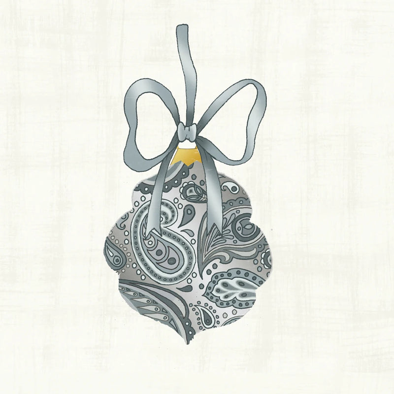 Paisley Ornament V Silver by Wild Apple Portfolio