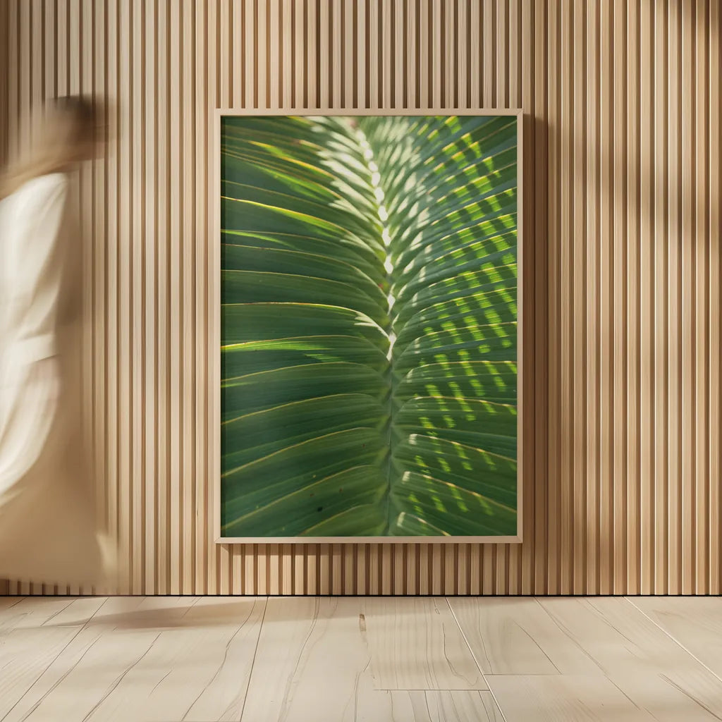 Palm Detail I by Wild Apple Portfolio. shown as over sized large wall art. Available as an archival giclee rolled canvas, fine art paper, or poster print. SKU 56300h.