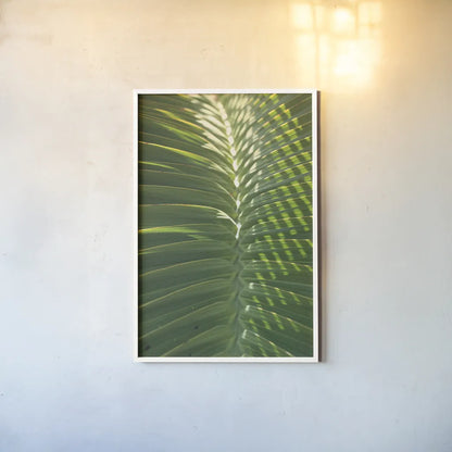 Palm Detail I by Wild Apple Portfolio. shown as a paper print in a white frame. Available as a archival giclee rolled canvas, fine art paper, or poster print. SKU 56300h.