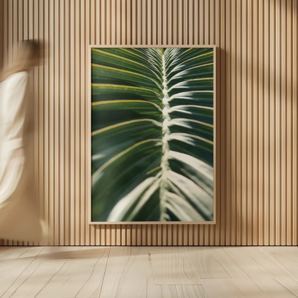 Palm Detail II by Wild Apple Portfolio. shown as over sized large wall art. Available as an archival giclee rolled canvas, fine art paper, or poster print. SKU 56301h.