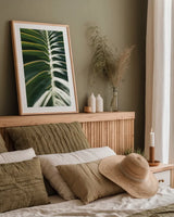 Palm Detail II by Wild Apple Portfolio. shown as a paper print in a natural frame. Available as a archival giclee rolled canvas, fine art paper, or poster print. SKU 56301h.