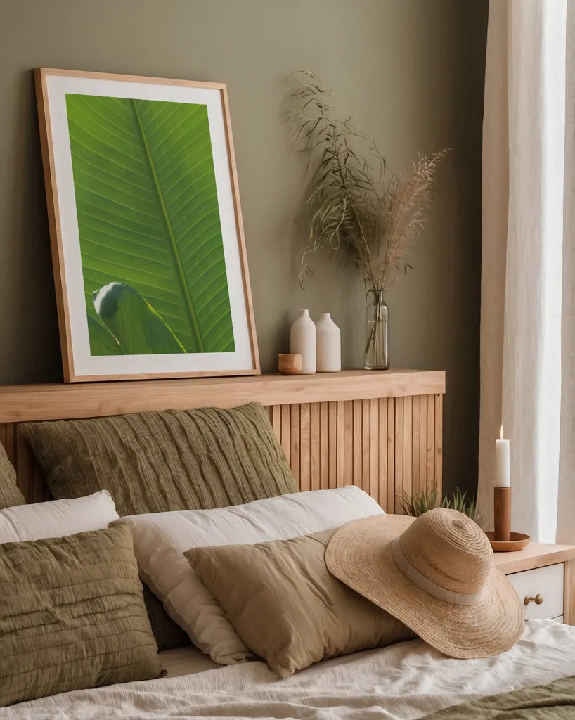 Palm Detail III by Wild Apple Portfolio. shown as a paper print in a natural frame. Available as a archival giclee rolled canvas, fine art paper, or poster print. SKU 56302h.