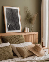 Palm Detail III BW by Wild Apple Portfolio. shown as a paper print in a natural frame. Available as a archival giclee rolled canvas, fine art paper, or poster print. SKU 56306h.
