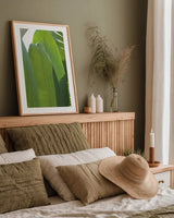 Palm Detail IV by Wild Apple Portfolio. shown as a paper print in a natural frame. Available as a archival giclee rolled canvas, fine art paper, or poster print. SKU 56303h.