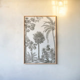 Palm Oasis I by Wild Apple Portfolio. shown as a paper print in a natural frame. Available as a archival giclee rolled canvas, fine art paper, or poster print. SKU 59891h.