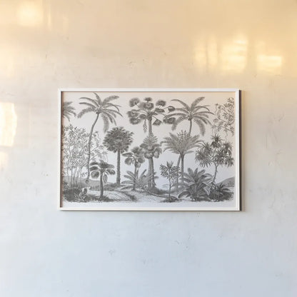 Palm Oasis III by Wild Apple Portfolio. shown as a paper print in a white frame. Available as a archival giclee rolled canvas, fine art paper, or poster print. SKU 77946i.