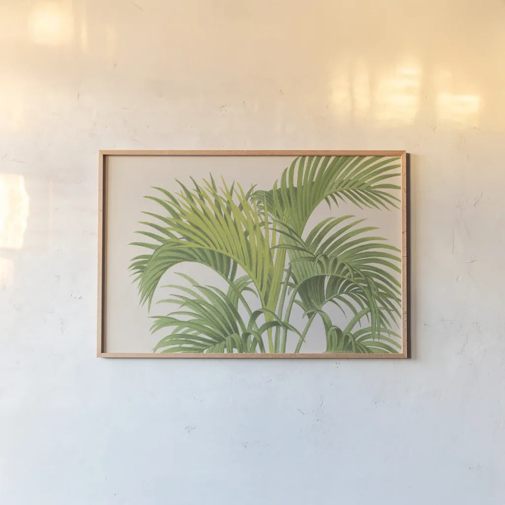 Palmier PL IX Crop by Wild Apple Portfolio. shown as a paper print in a natural frame. Available as a archival giclee rolled canvas, fine art paper, or poster print. SKU 25318i.