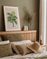 Palmier PL X by Wild Apple Portfolio. shown as a paper print in a natural frame. Available as a archival giclee rolled canvas, fine art paper, or poster print. SKU 25319h.