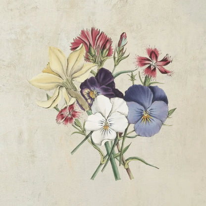 Pansy Party II Textured by Wild Apple Portfolio. SKU 88635a. Archival Giclee Fine art print for wall decor.