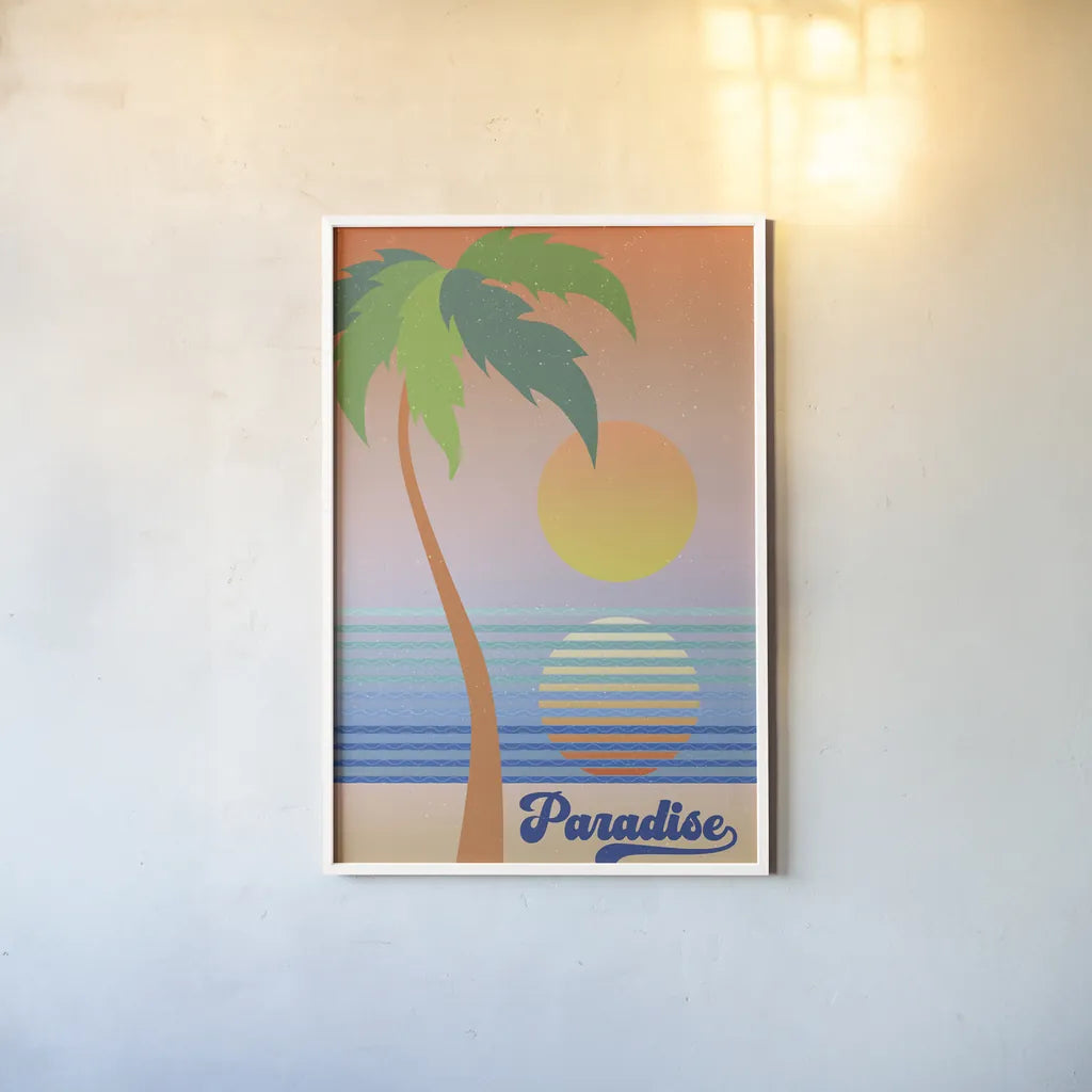 Paradise by Wild Apple Portfolio. shown as a paper print in a white frame. Available as a archival giclee rolled canvas, fine art paper, or poster print. SKU 65625h.