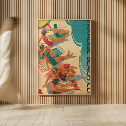 Paradise Beach Club by Wild Apple Portfolio. shown as over sized large wall art. Available as an archival giclee rolled canvas, fine art paper, or poster print. SKU 9111h.