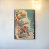 Paradise Beach Club by Wild Apple Portfolio. shown as a paper print in a black flame. Available as a archival giclee rolled canvas, fine art paper, or poster print. SKU 9111h.