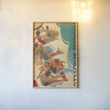 Paradise Beach Club by Wild Apple Portfolio. shown as a paper print in a natural frame. Available as a archival giclee rolled canvas, fine art paper, or poster print. SKU 9111h.