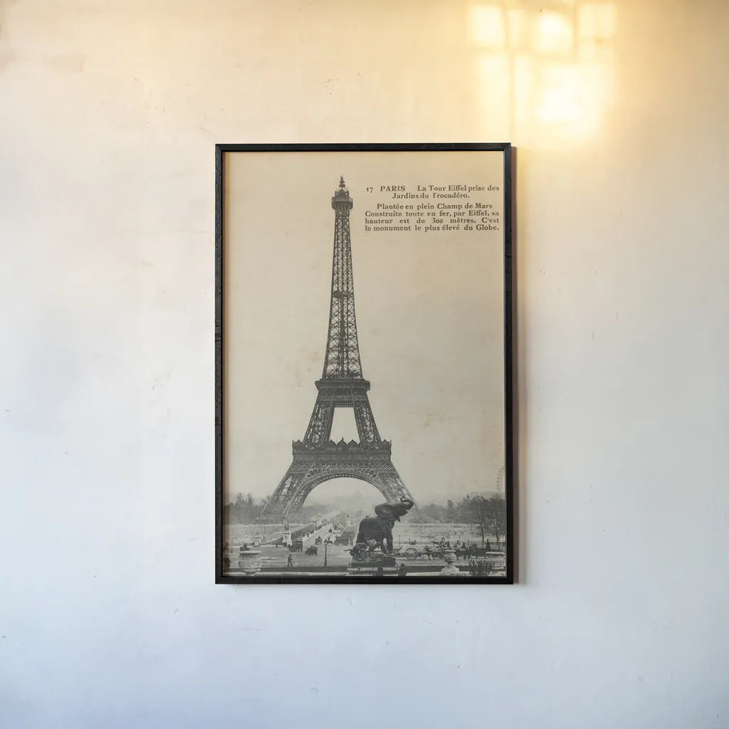 Paris 1900 No Stamp by Wild Apple Portfolio. shown as a paper print in a black flame. Available as a archival giclee rolled canvas, fine art paper, or poster print. SKU 86056h.
