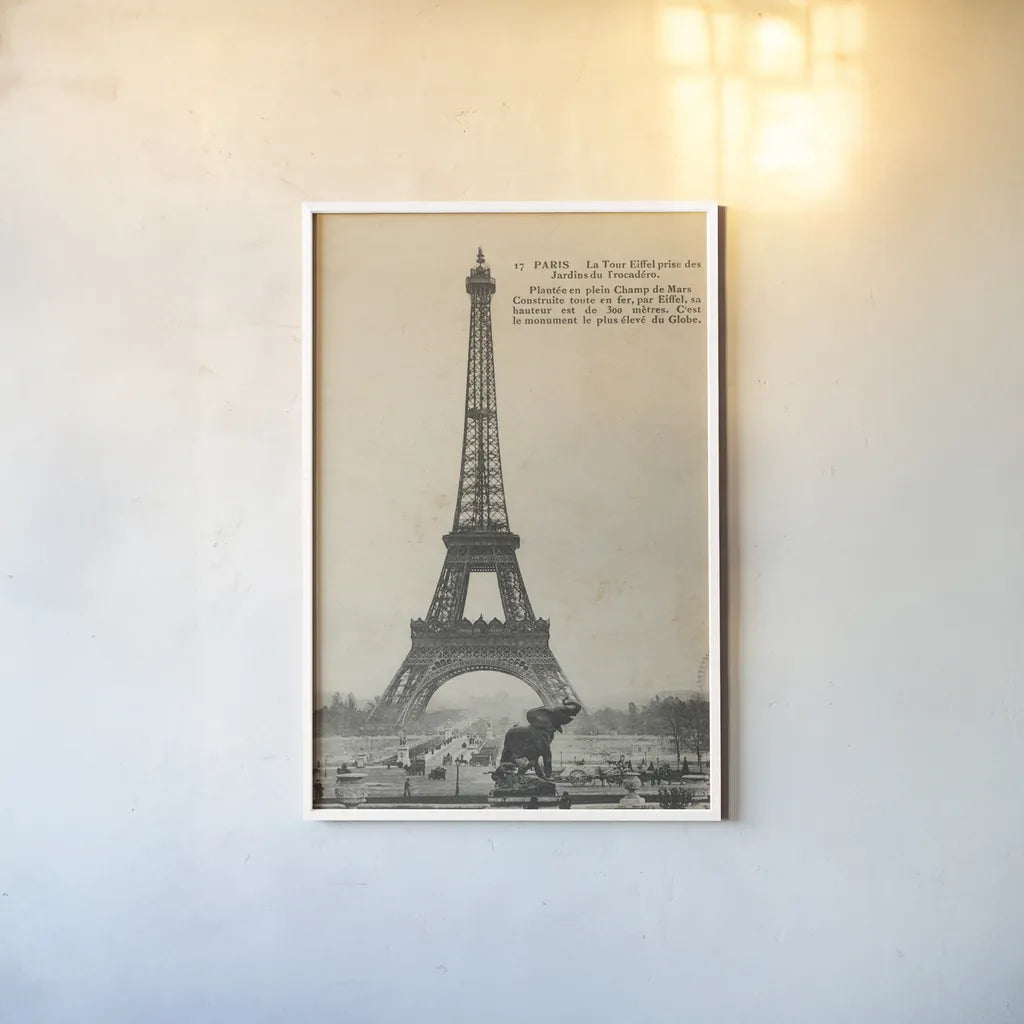 Paris 1900 No Stamp by Wild Apple Portfolio. shown as a paper print in a white frame. Available as a archival giclee rolled canvas, fine art paper, or poster print. SKU 86056h.