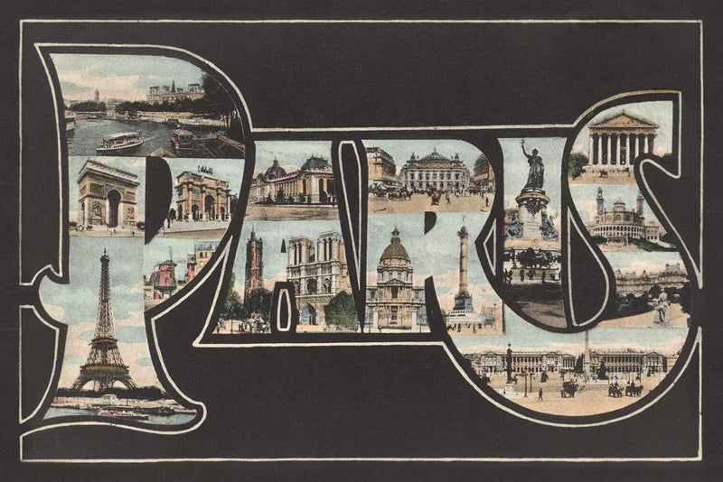 Paris Sights by Wild Apple Portfolio. SKU 97238i. Archival Giclee Fine art print for wall decor.
