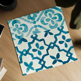 Patterns of Morocco Tile I by Wild Apple Portfolio. Shown as a detailed flat fine art print, highlighting archival giclee quality. Available as an archival giclee rolled canvas, fine art paper, or poster print. SKU 74296a.