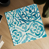 Patterns of Morocco Tile VII by Wild Apple Portfolio. Shown as a detailed flat fine art print, highlighting archival giclee quality. Available as an archival giclee rolled canvas, fine art paper, or poster print. SKU 74311a.
