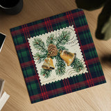 Plaid Christmas Stamp I by Wild Apple Portfolio. Shown as a detailed flat fine art print, highlighting archival giclee quality. Available as an archival giclee rolled canvas, fine art paper, or poster print. SKU 102666a.